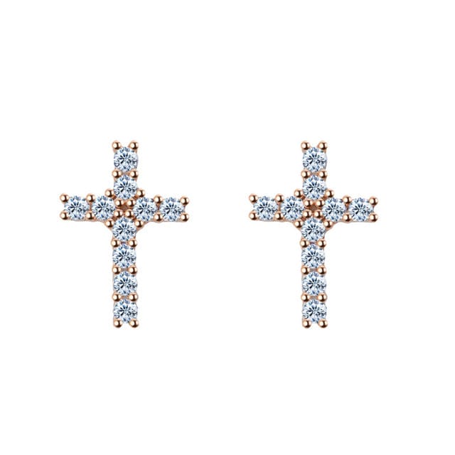 Cross 925 Silver Moissanite Iced Cross Earrings - Image 9