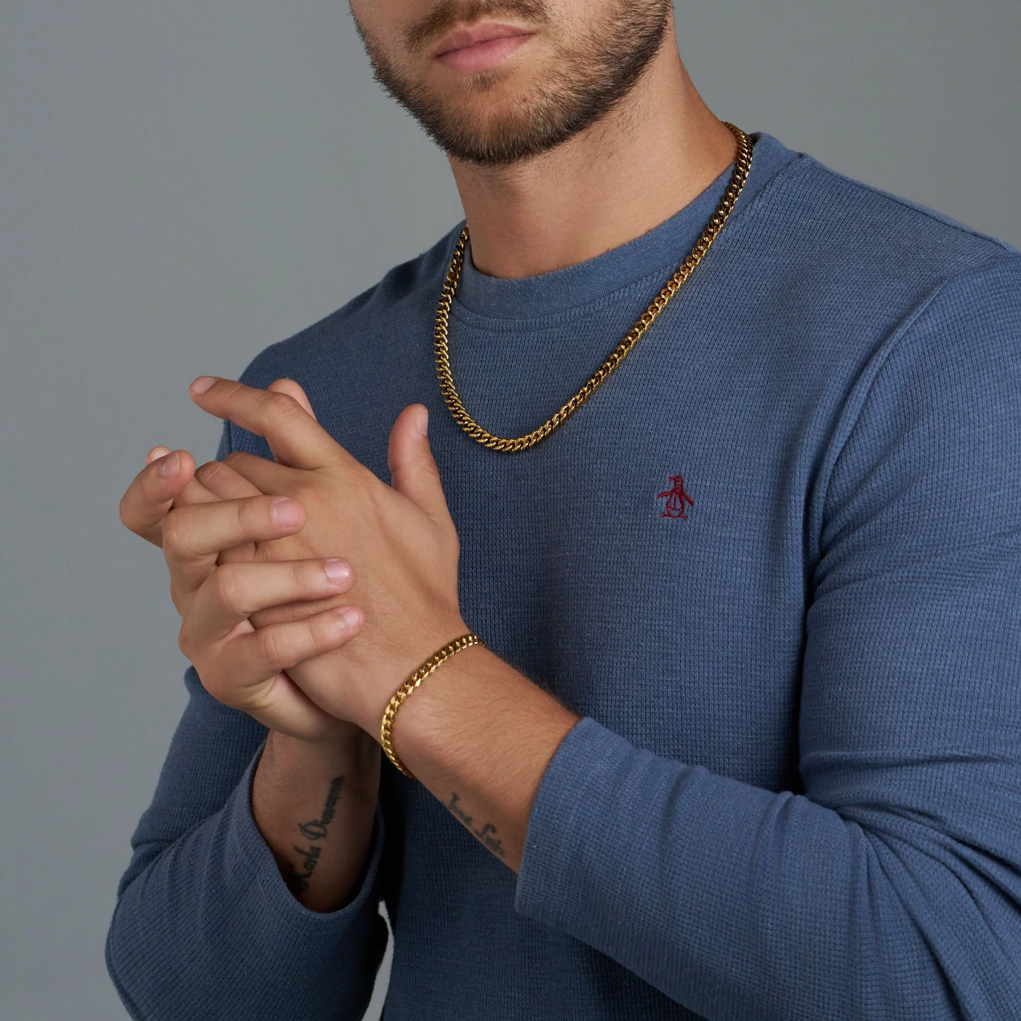 5mm Gold Cuban Link Chain + Bracelet Bundle - Image 2