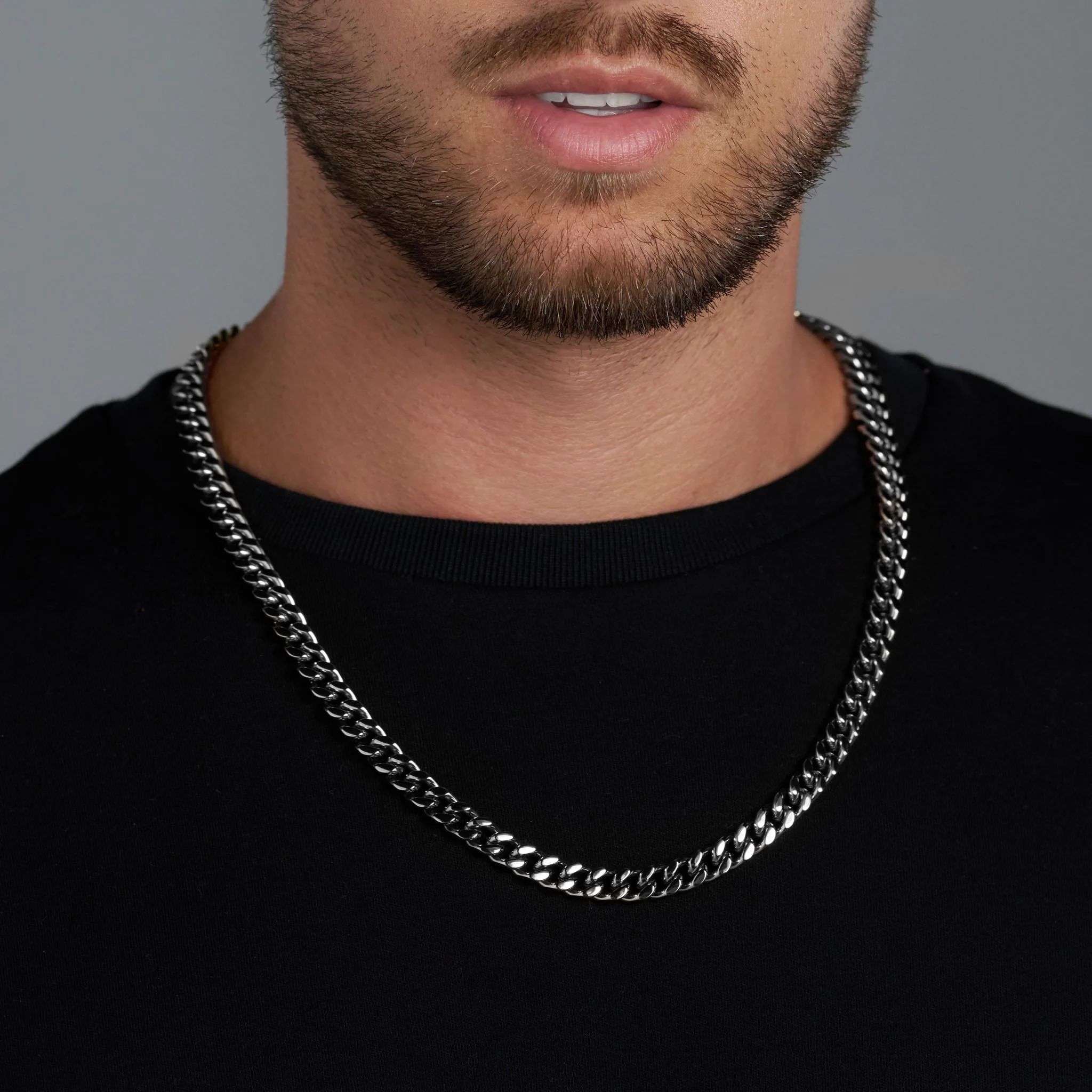 Cuban Link Chain (Silver) - 8mm - Image 2