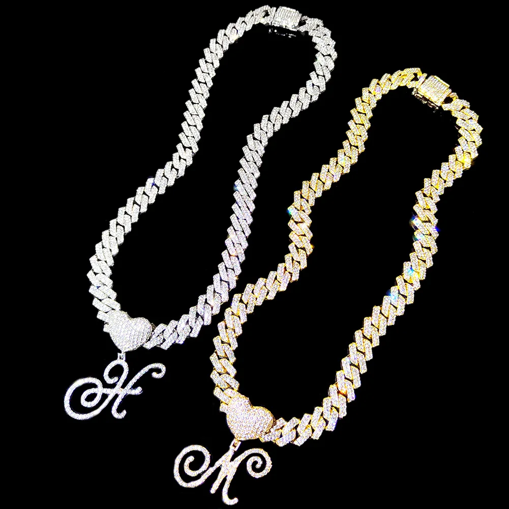 Cursive Letter Pendant Cuban Chain and FREE Bracelet - Image 10