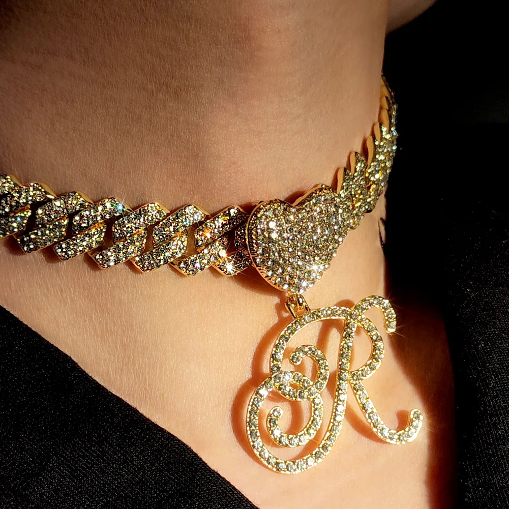 Cursive Letter Pendant Cuban Chain and FREE Bracelet - Image 12