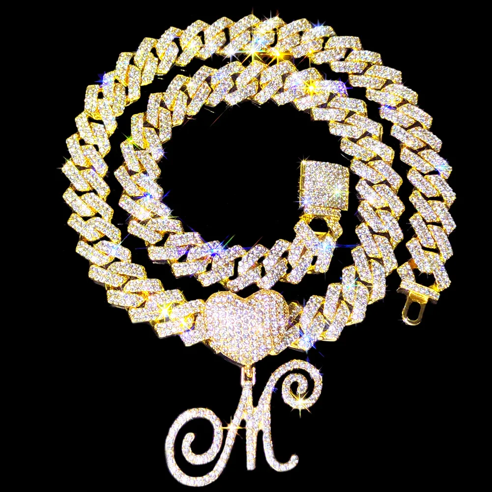 Cursive Letter Pendant Cuban Chain and FREE Bracelet - Image 8