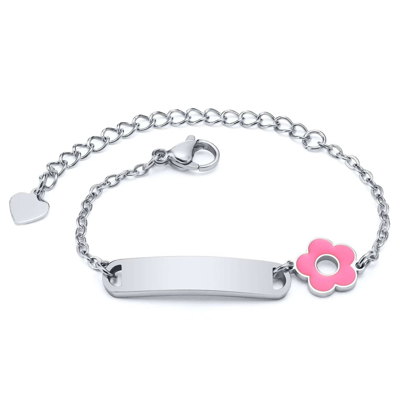 Custom Name Engraved Adjustable Baby Bracelet with Charm - Image 5