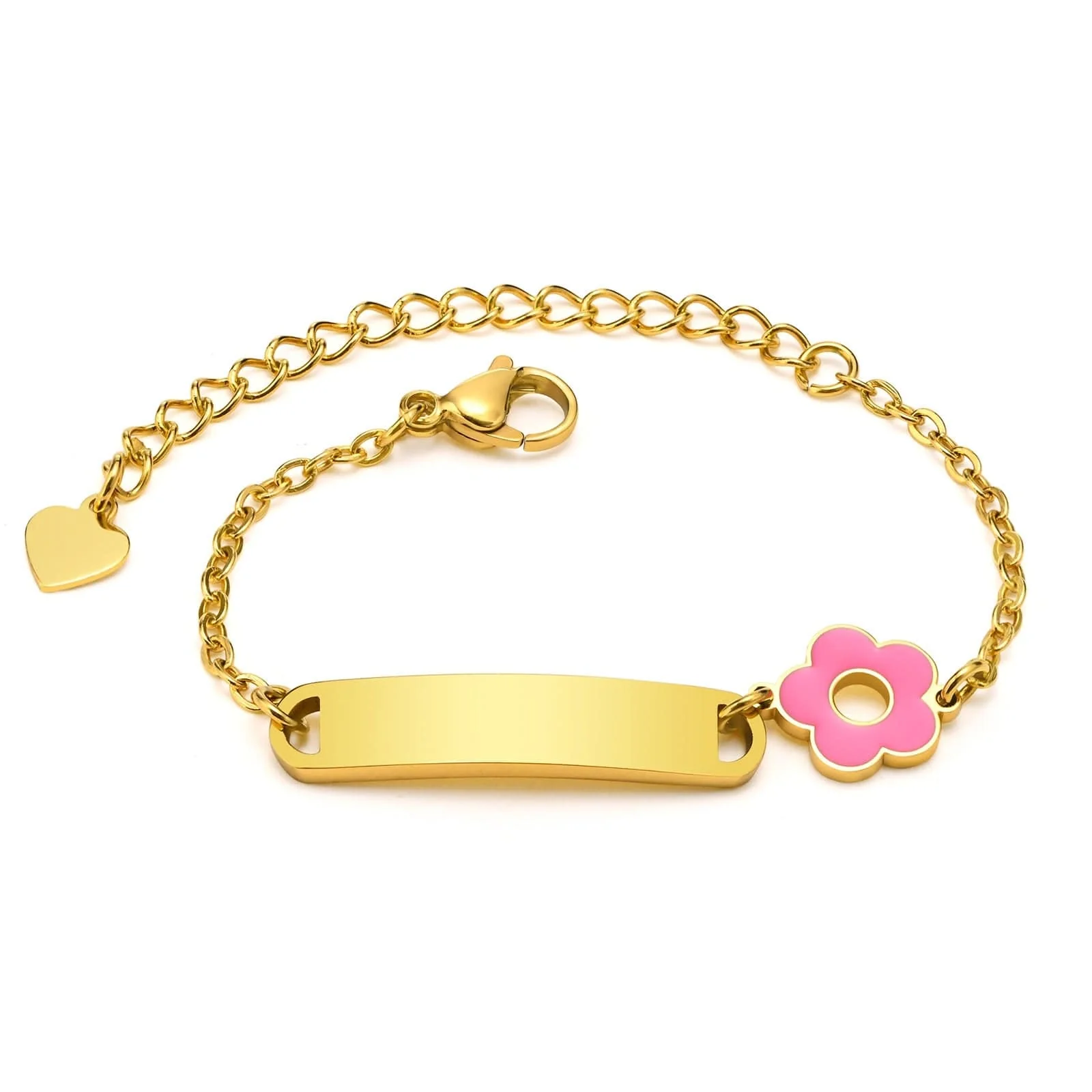 Custom Name Engraved Adjustable Baby Bracelet with Charm - Image 8