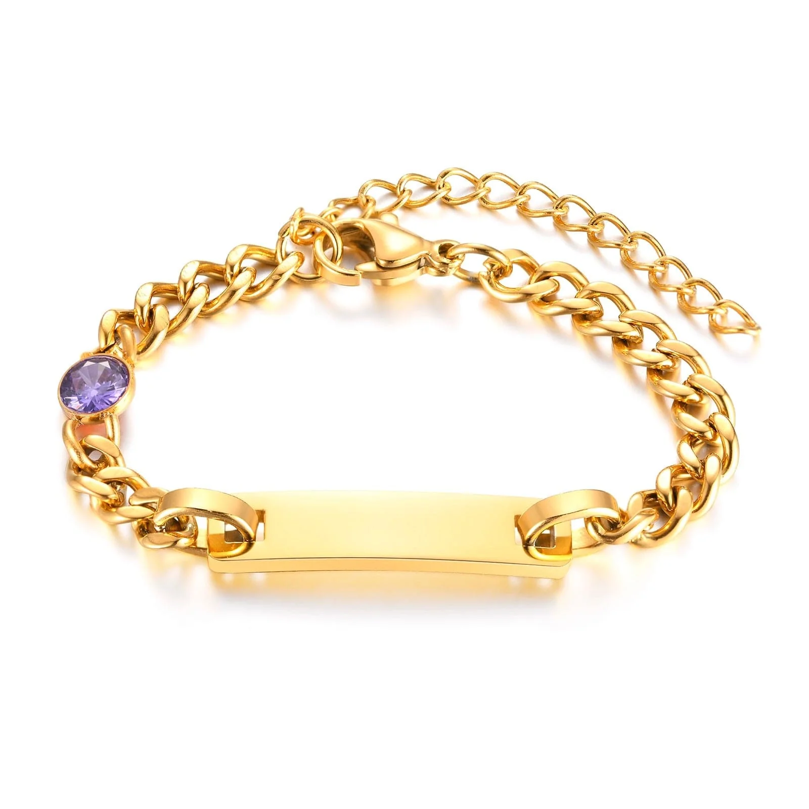Custom Baby Engraved Name Bracelet with Birthstone - Image 12