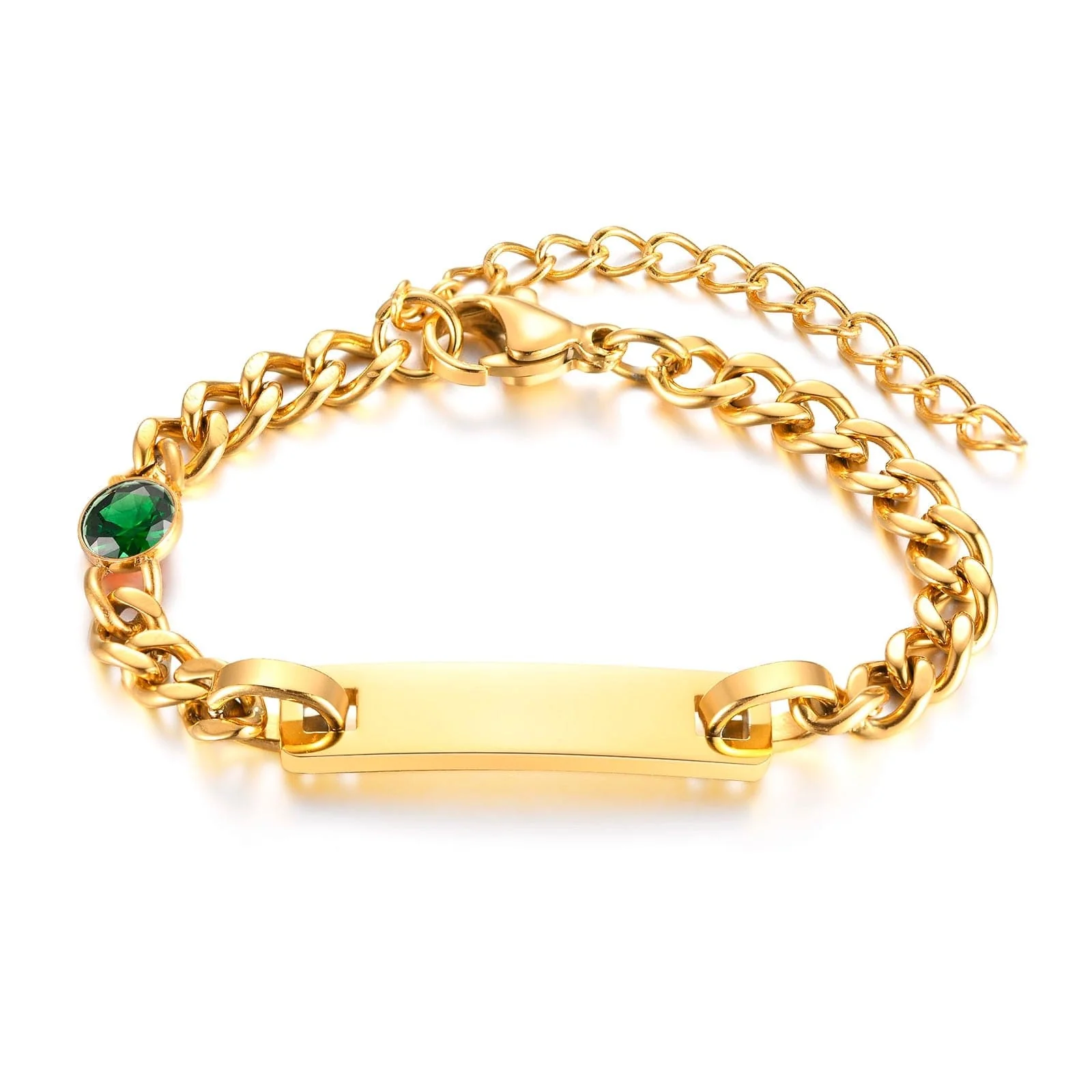 Custom Baby Engraved Name Bracelet with Birthstone - Image 4