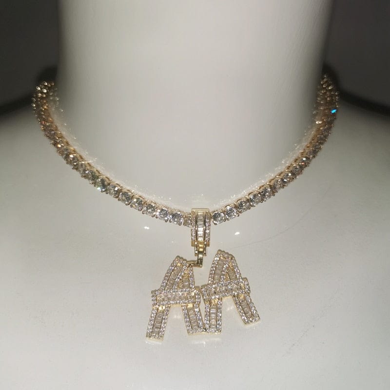 Custom Name Necklace | VVS Jewelry Custom Baguette Letter Pendant Chain - Image 21