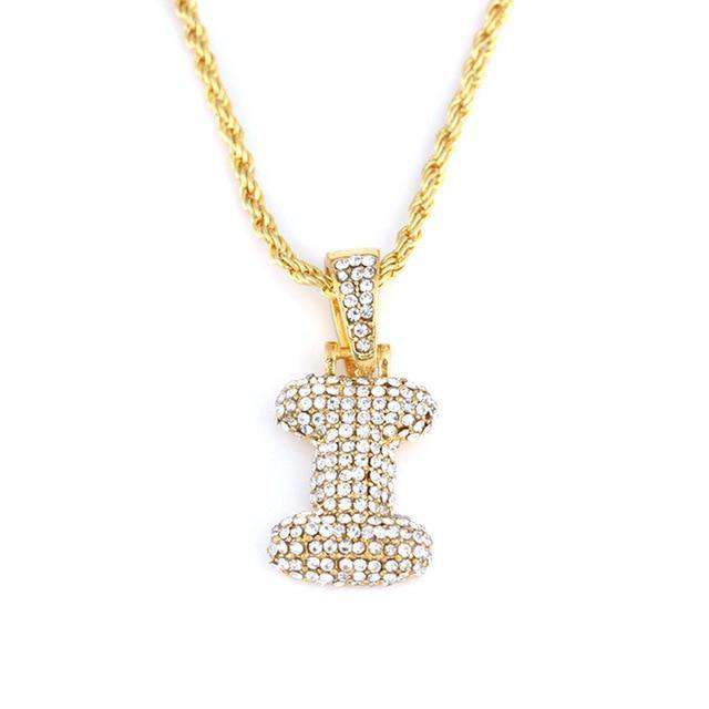 Hailey Bieber Initial Bubble Letter Necklace - Image 26