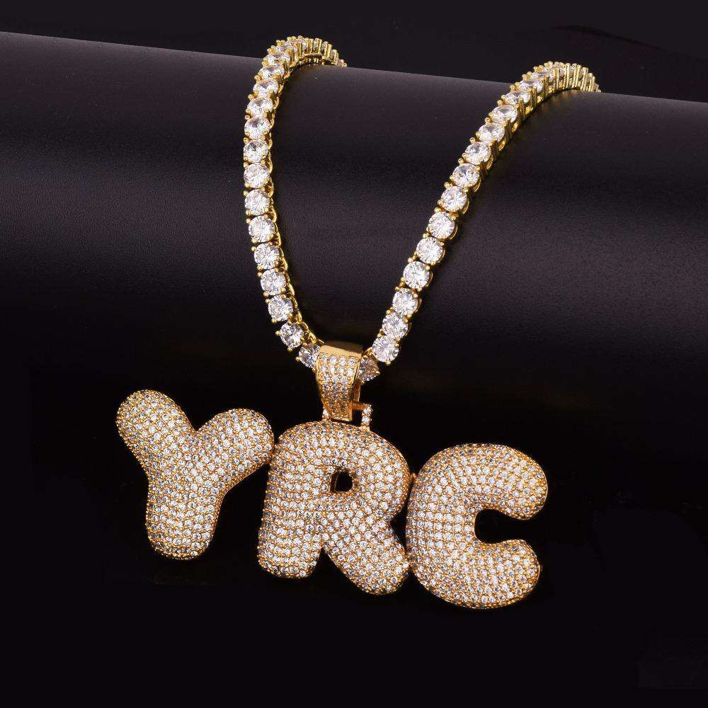 Custom Bubble Name or Letter Necklace - Personalized Jewelry for Men & Women - Image 14