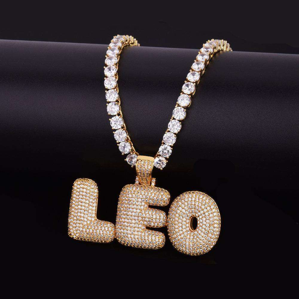 Custom Bubble Name or Letter Necklace - Personalized Jewelry for Men & Women - Image 20