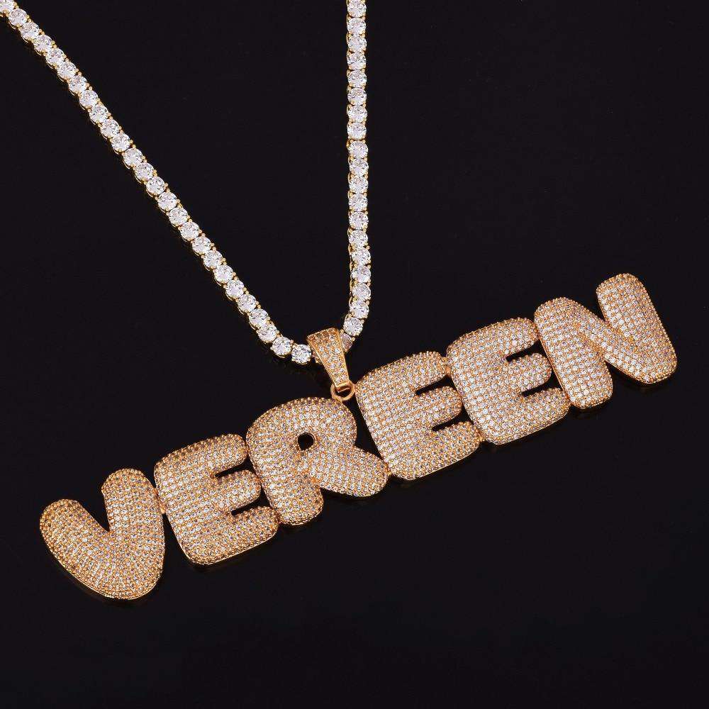 Custom Bubble Name or Letter Necklace - Personalized Jewelry for Men & Women - Image 5