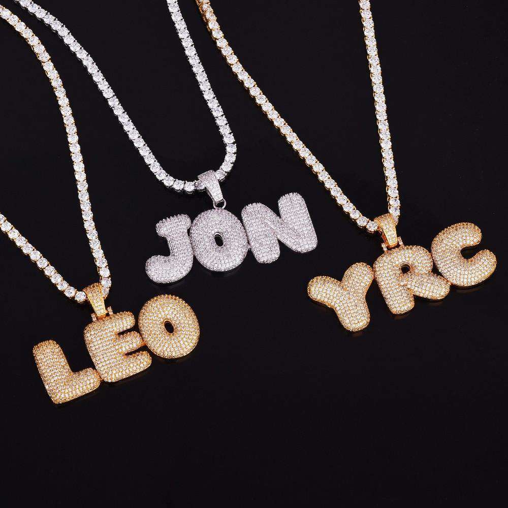 Custom Bubble Name or Letter Necklace - Personalized Jewelry for Men & Women - Image 6