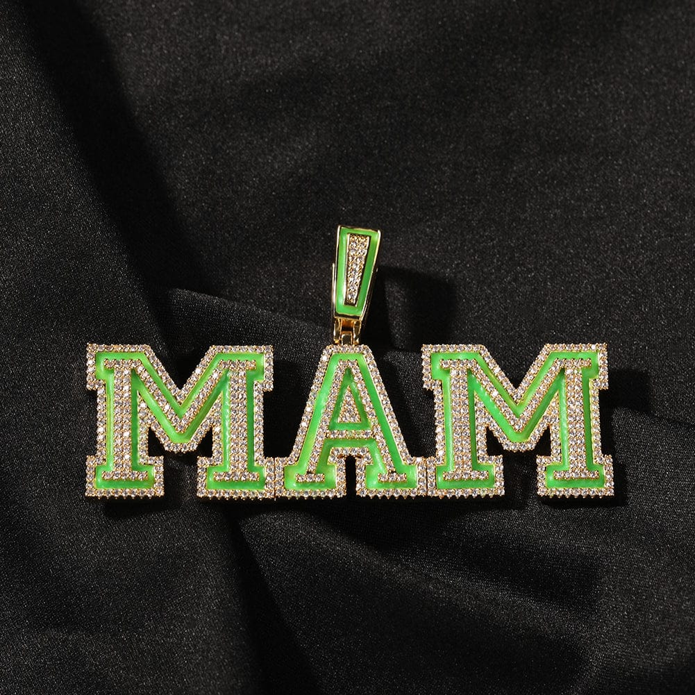 VVS Jewelry Custom Fluorescent Baguette Name Pendant Necklace - Image 8