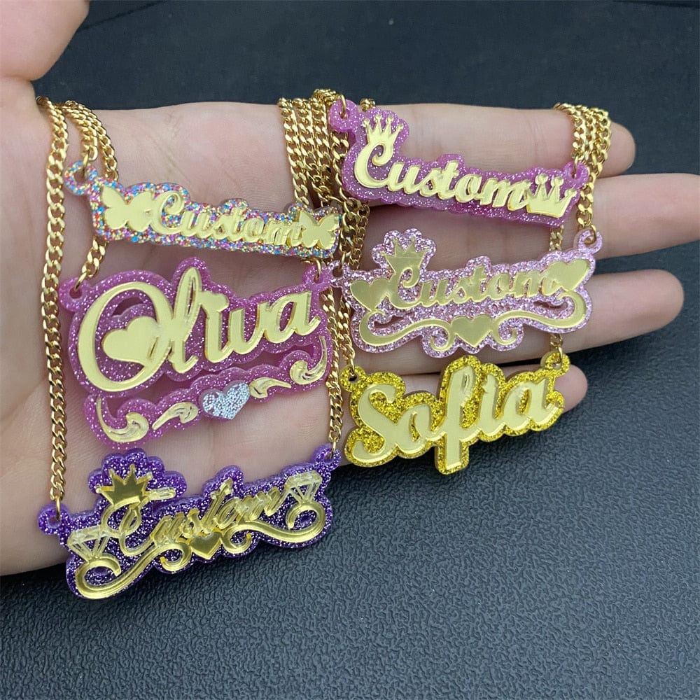 Custom Glitz Double Plated Name Chain - Image 7