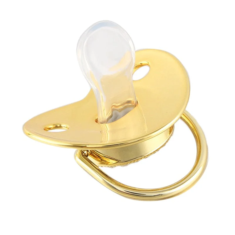 Custom Gold Bling Initial BPA Free Baby Pacifier - Image 29