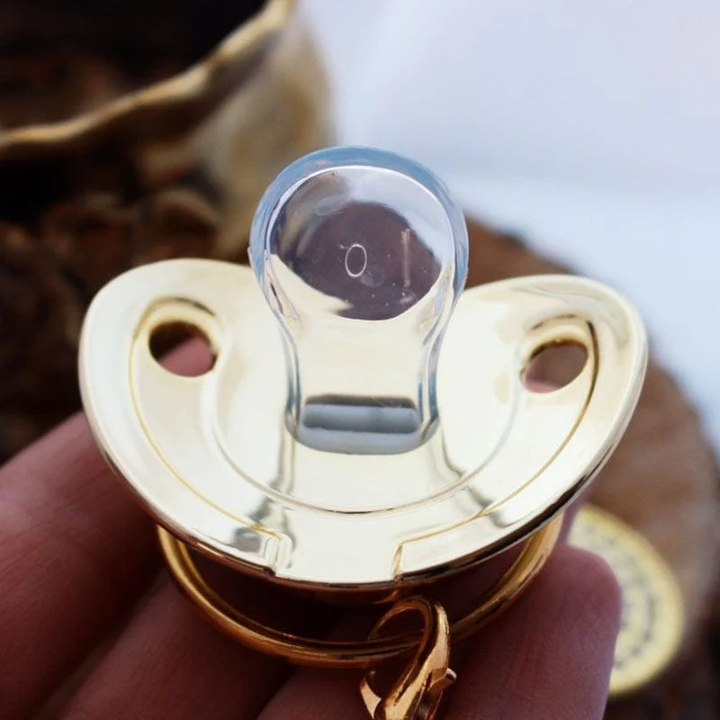 Custom Gold Bling Initial BPA Free Baby Pacifier - Image 31