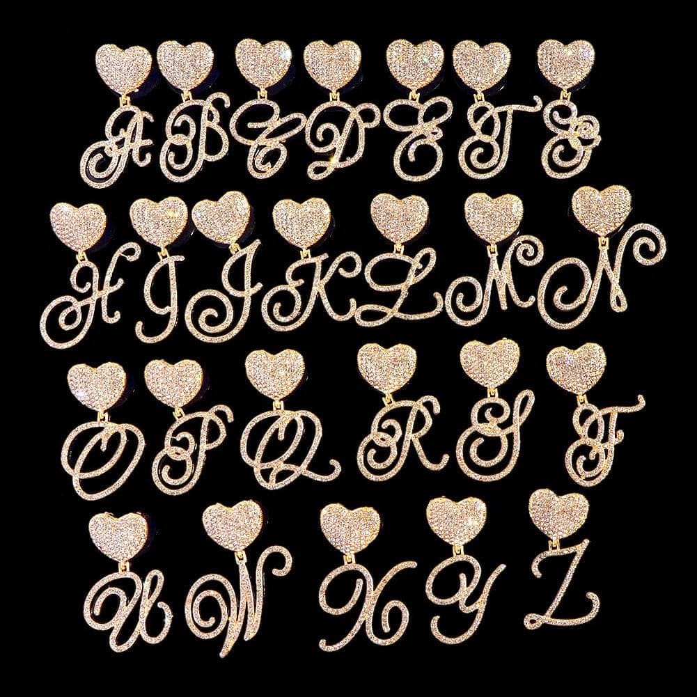 Custom Heart Frosty Initial Cuban Necklace - Image 11