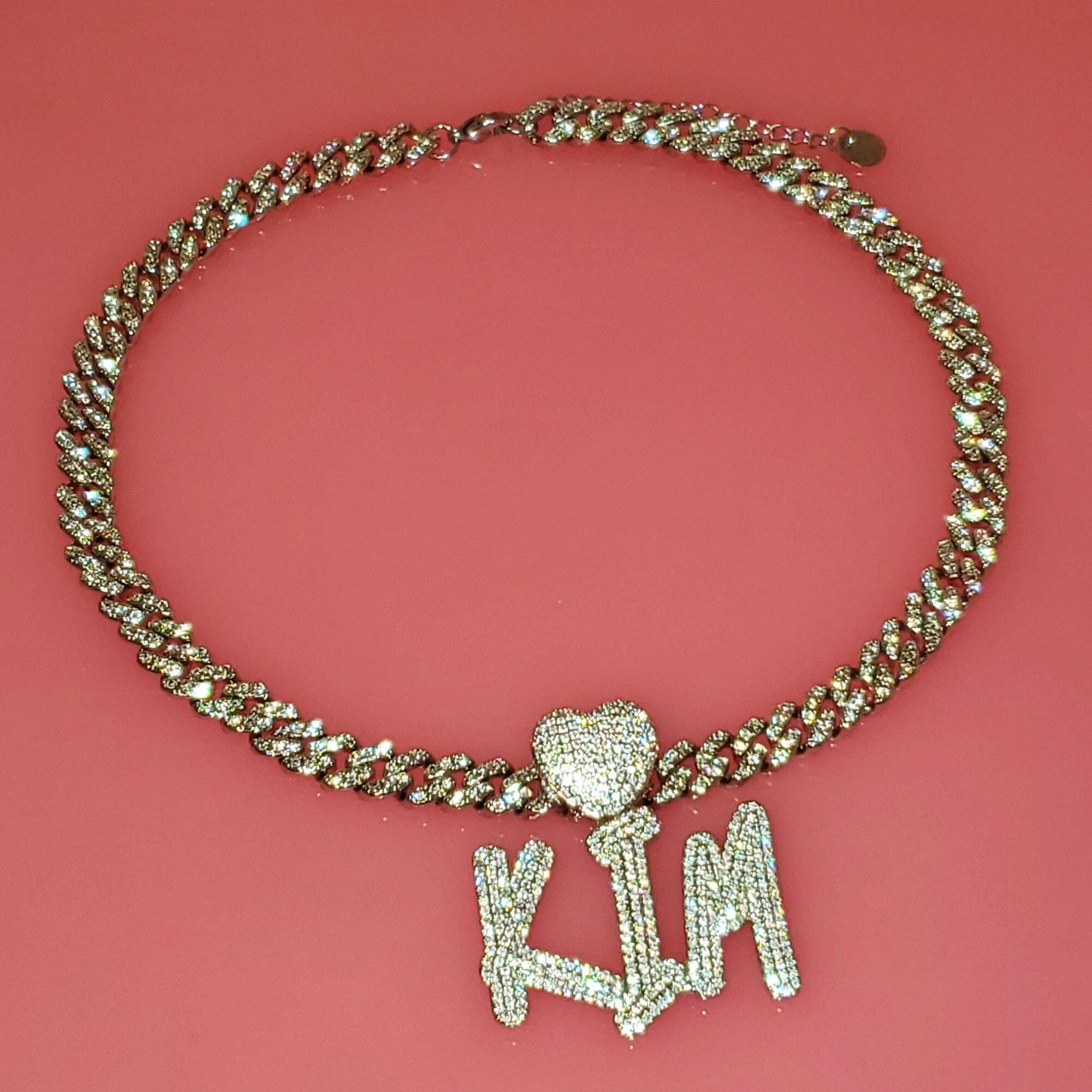 Custom Icy Cursive Name Heart Necklace - Image 4