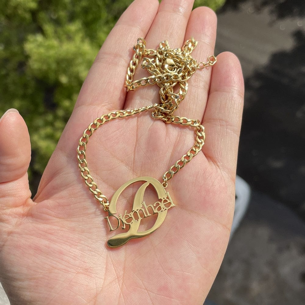 Custom Name and Initial Kid's Necklace - Image 4