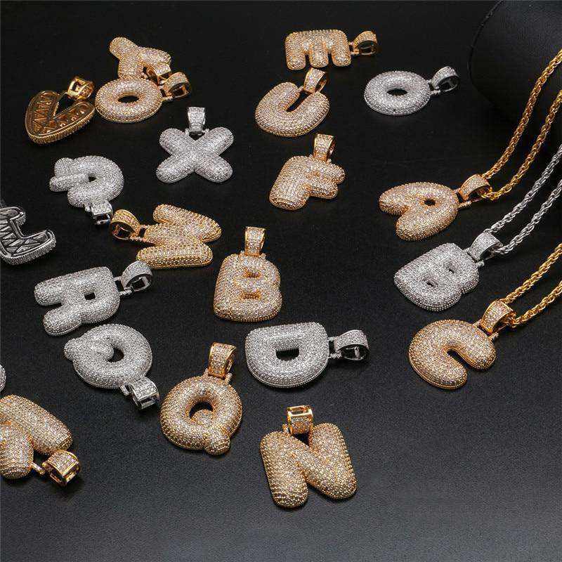 Custom Bubble Letter Name Chain Necklace - Image 2