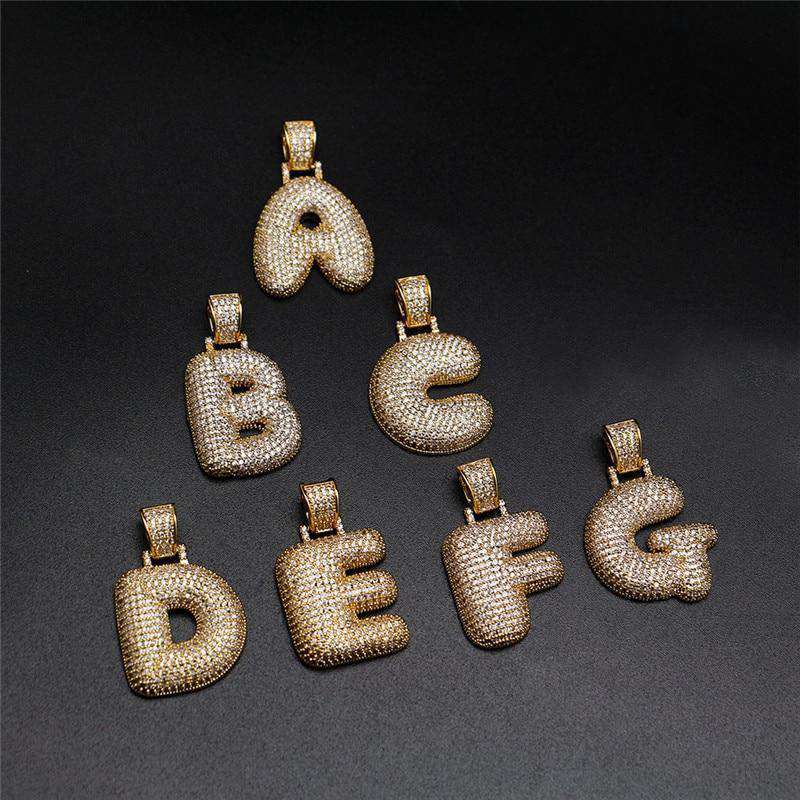 Custom Bubble Letter Name Chain Necklace - Image 3