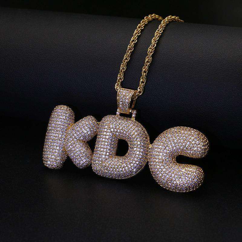 Custom Bubble Letter Name Chain Necklace - Image 5