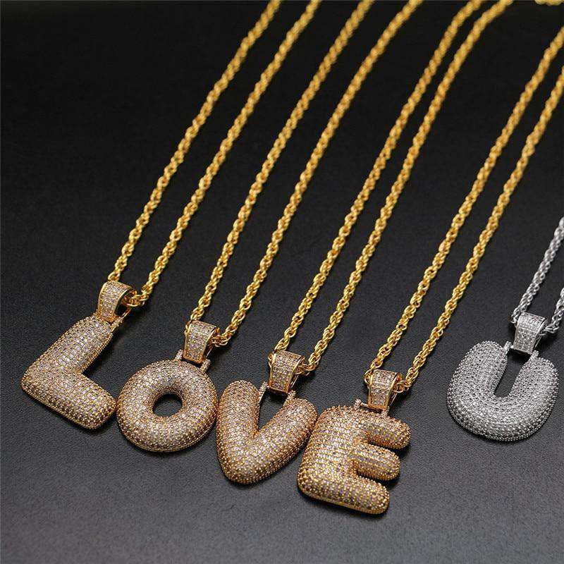 Custom Bubble Letter Name Chain Necklace - Image 7