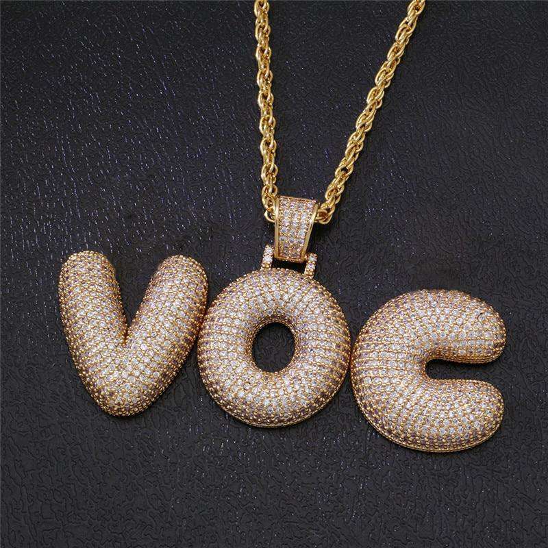 Custom Bubble Letter Name Chain Necklace - Image 8