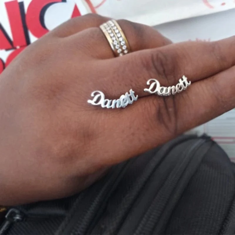 Custom Name Kid's Stud Earrings - Image 3