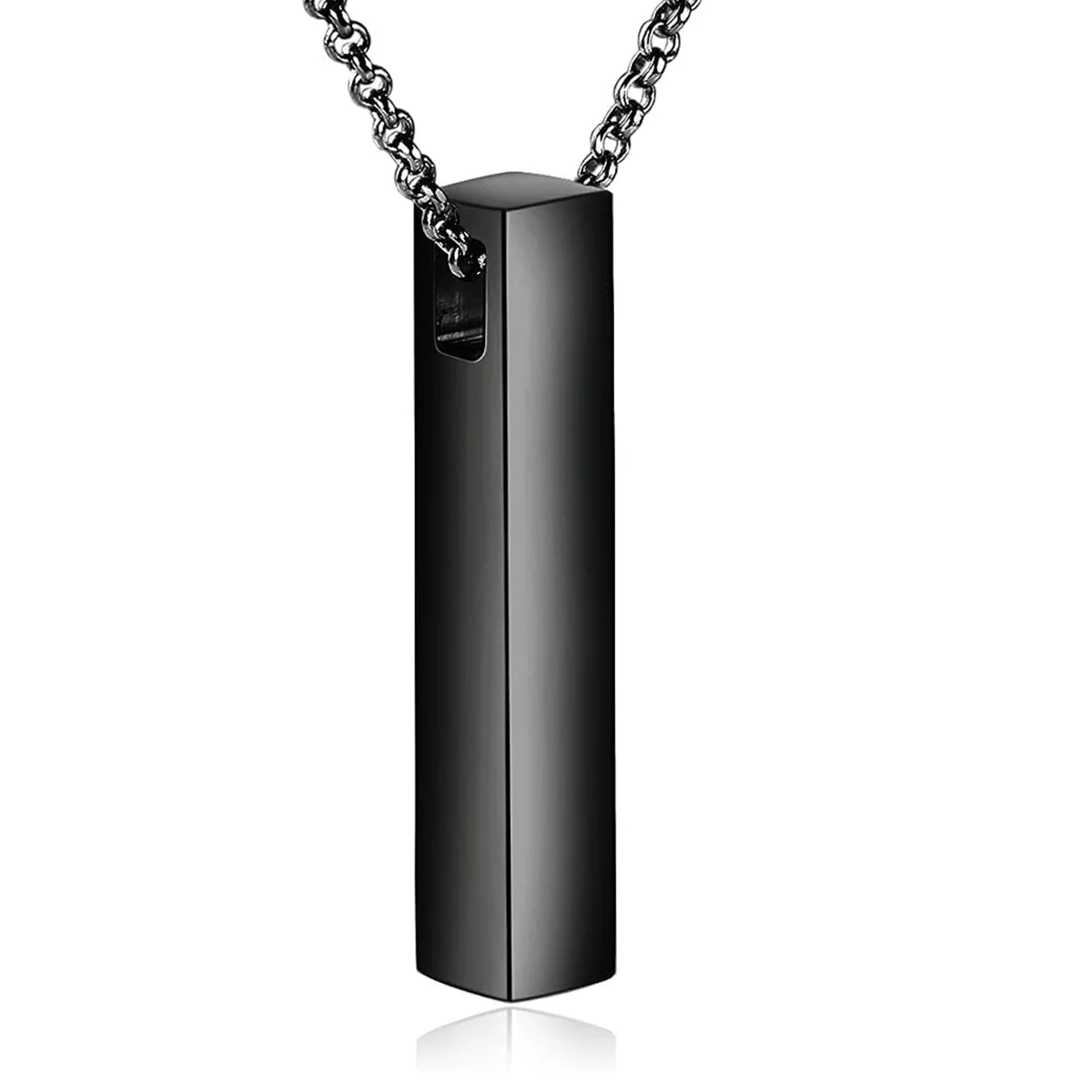 Custom Name Stainless Steel Bar Urn Pendant Necklace - Image 3