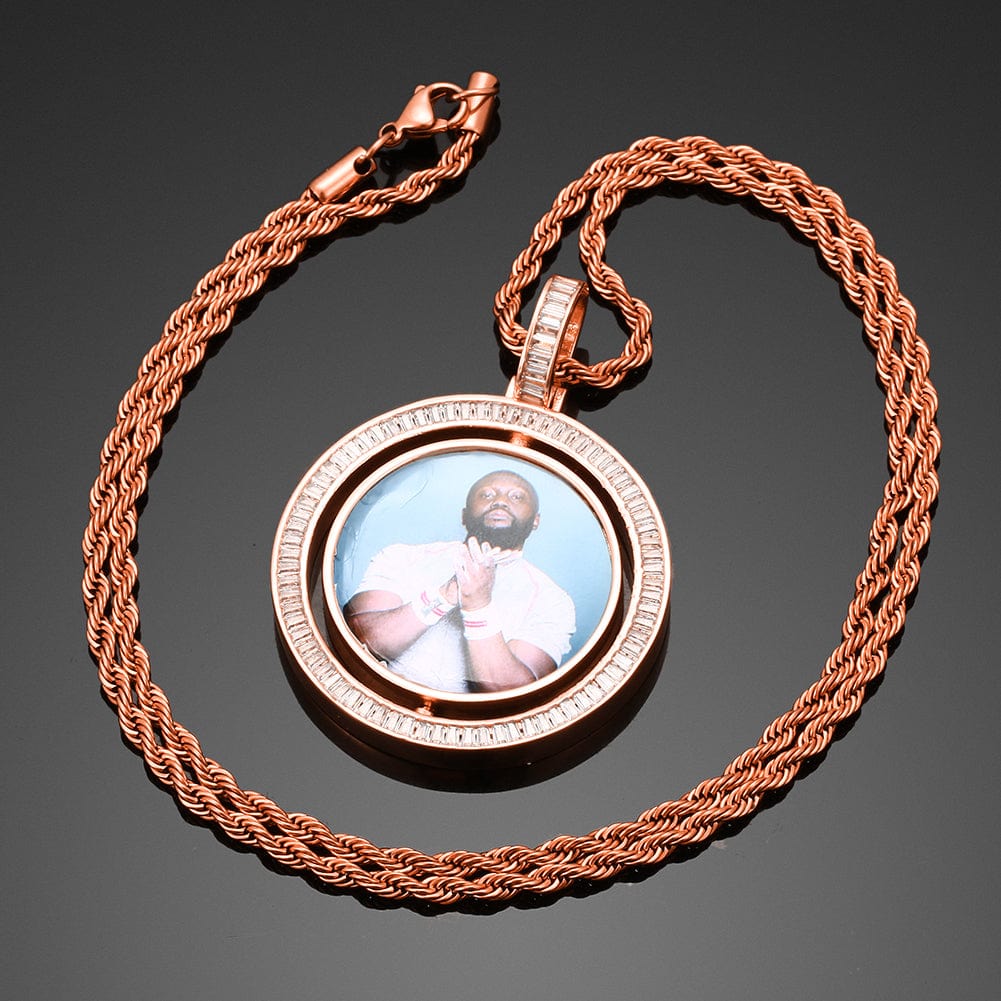 VVS Jewelry Custom Rotating Photo Medallion Pendant Chain - Image 13