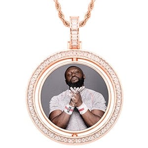 VVS Jewelry Custom Rotating Photo Medallion Pendant Chain - Image 5