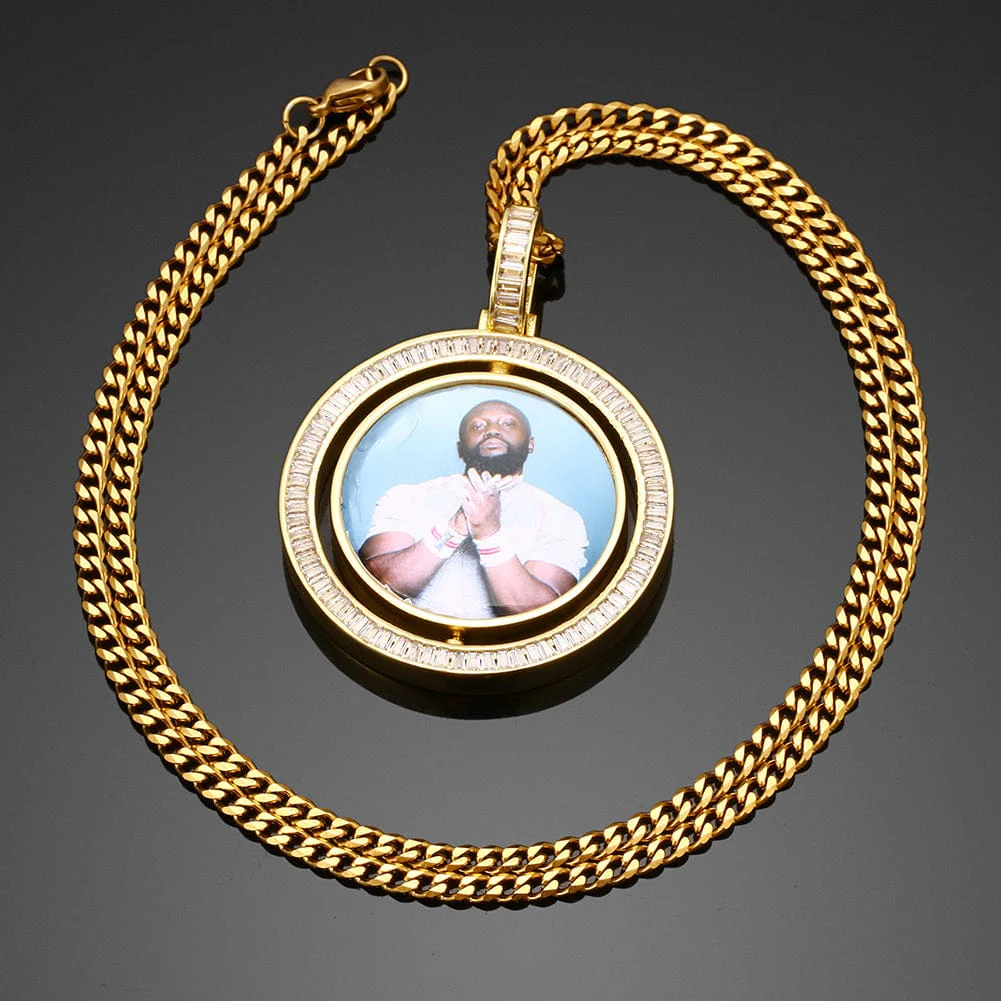 VVS Jewelry Custom Rotating Photo Medallion Pendant Chain - Image 8