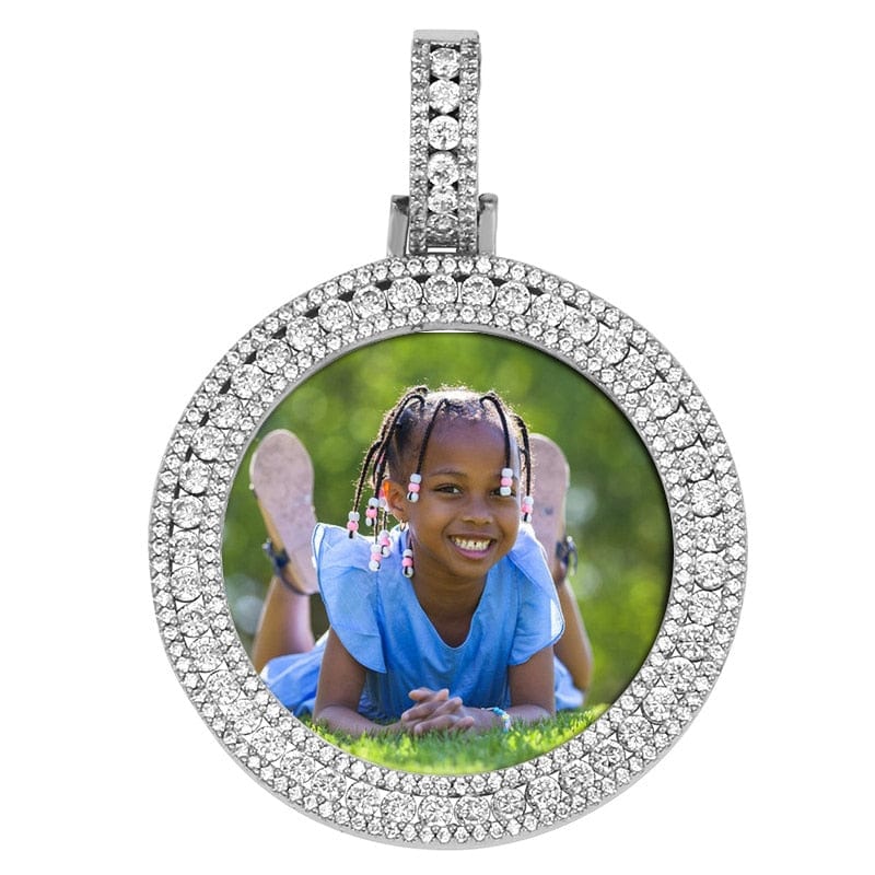 Custom Round Diamond Photo Pendant + FREE Name engraving - Image 4