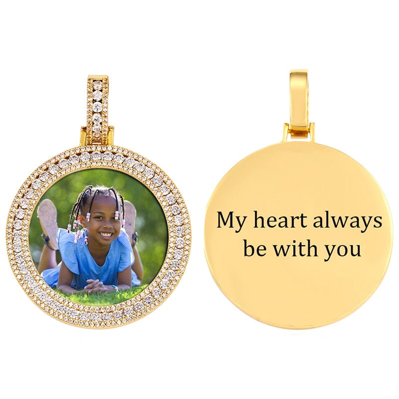 Custom Round Diamond Photo Pendant + FREE Name engraving - Image 7