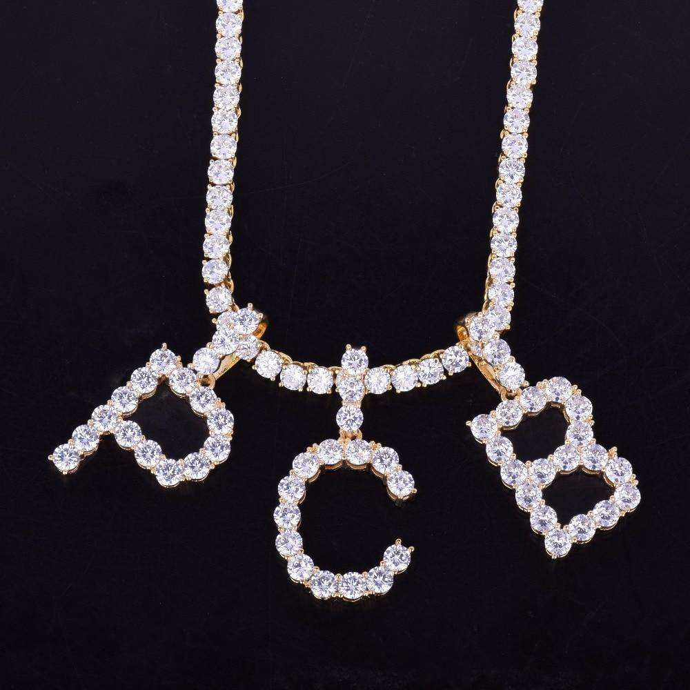 Custom Silver Tennis Letter Necklace - Image 10
