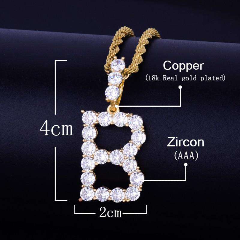 Custom Silver Tennis Letter Necklace - Image 11