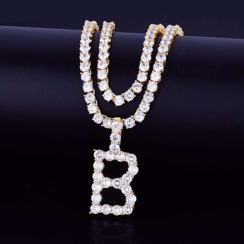 Custom Silver Tennis Letter Necklace - Image 4