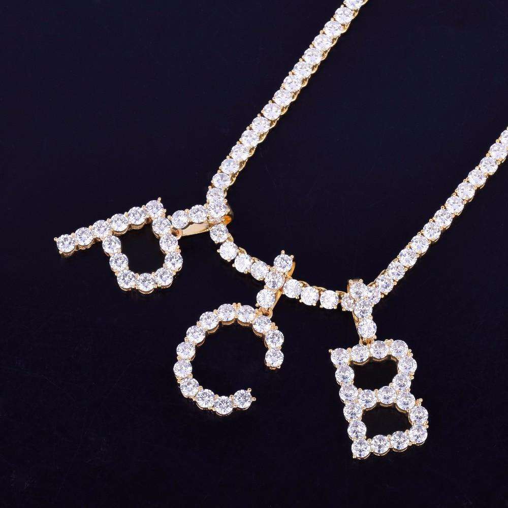 Custom Silver Tennis Letter Necklace - Image 5