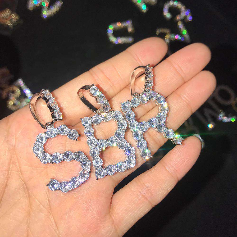 Custom Silver Tennis Letter Necklace - Image 8