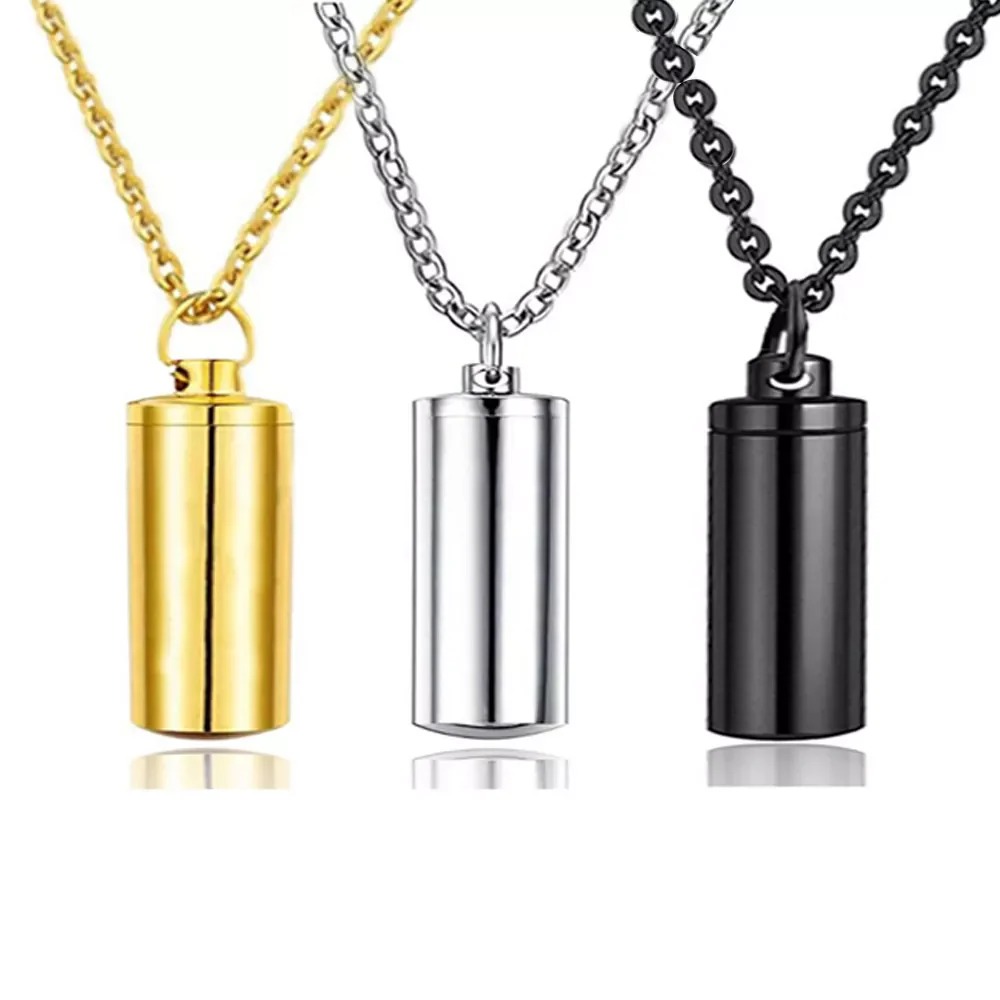 Cylinder Memorial Vessel Urn Pendant Necklace