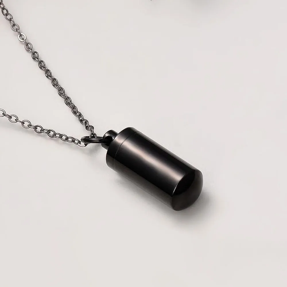 Cylinder Memorial Vessel Urn Pendant Necklace - Image 4