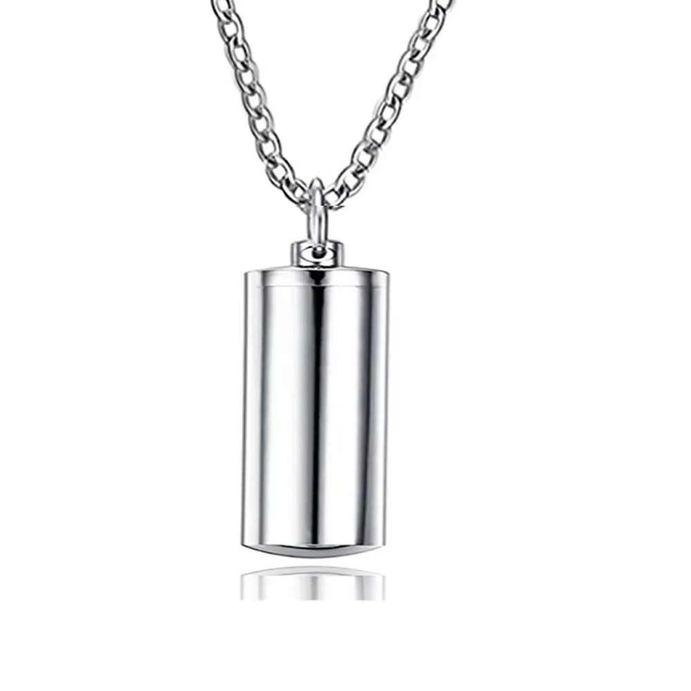 Cylinder Memorial Vessel Urn Pendant Necklace - Image 8