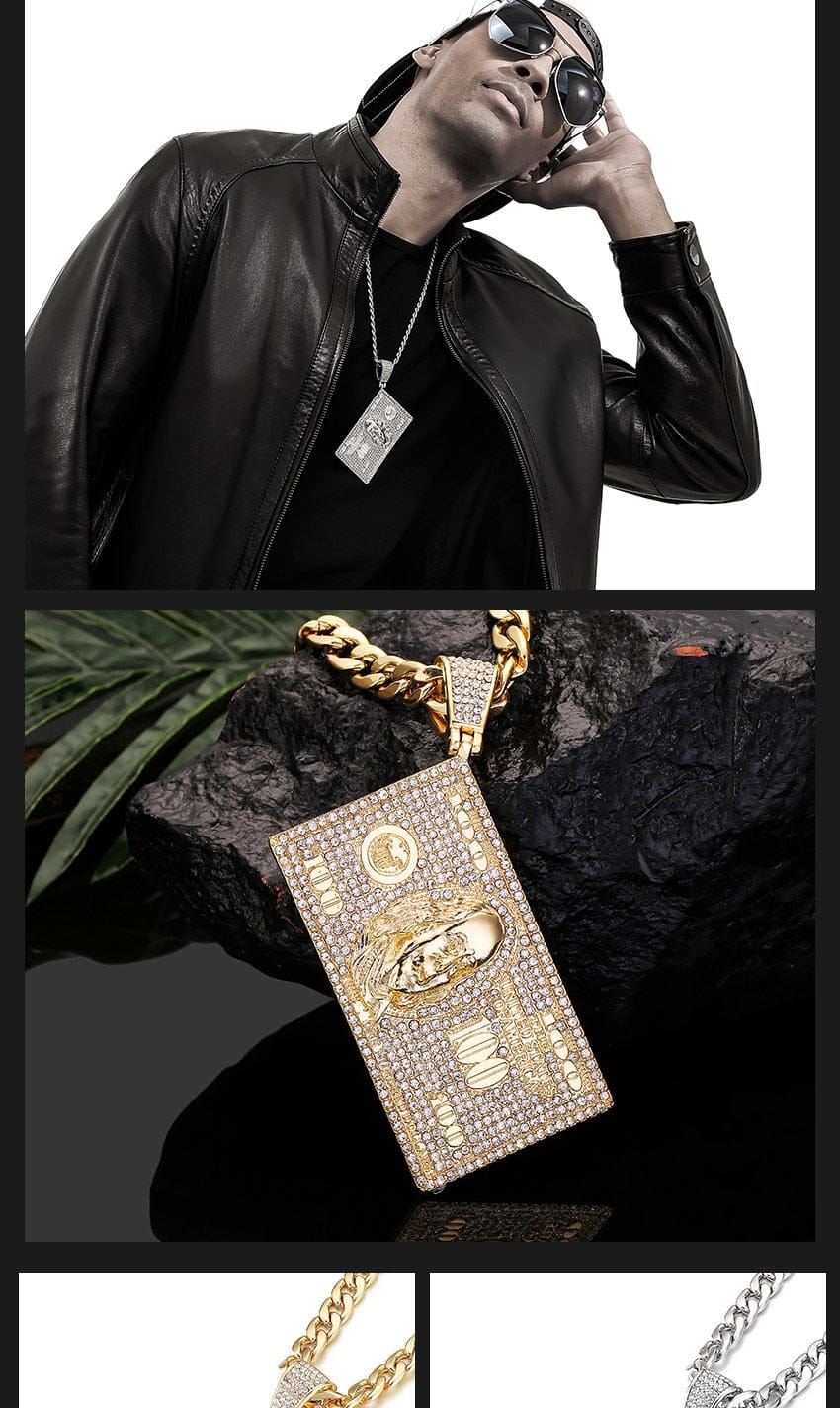 Dollar Bill Franklin Head Pendant - Image 6