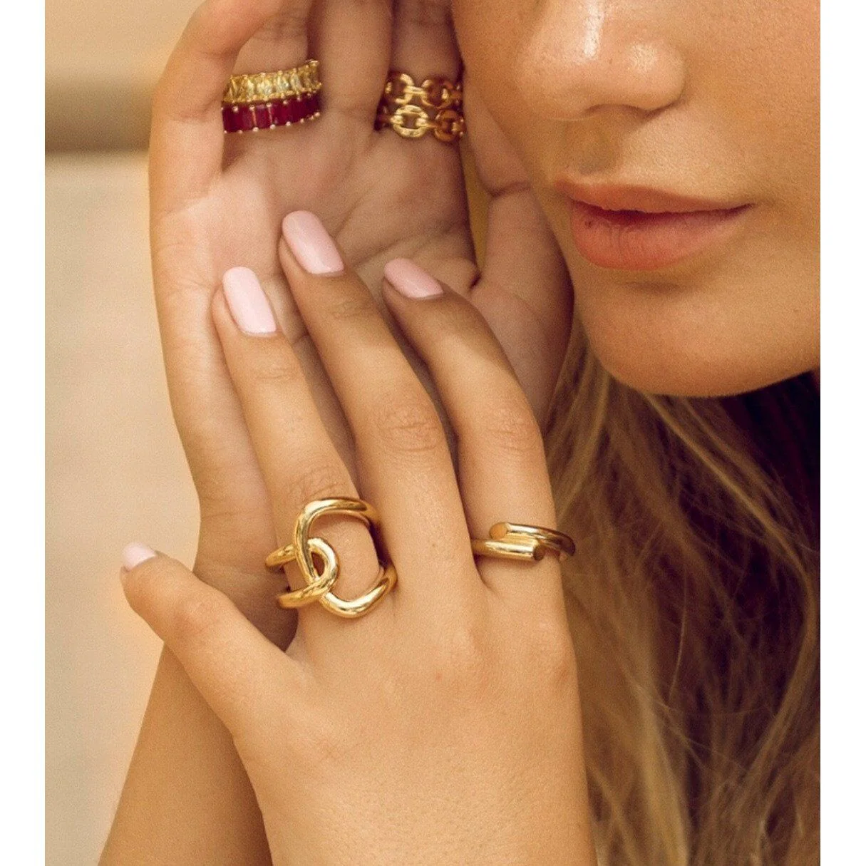 18k Gold Plated Stainless Steel Ring - Image 2