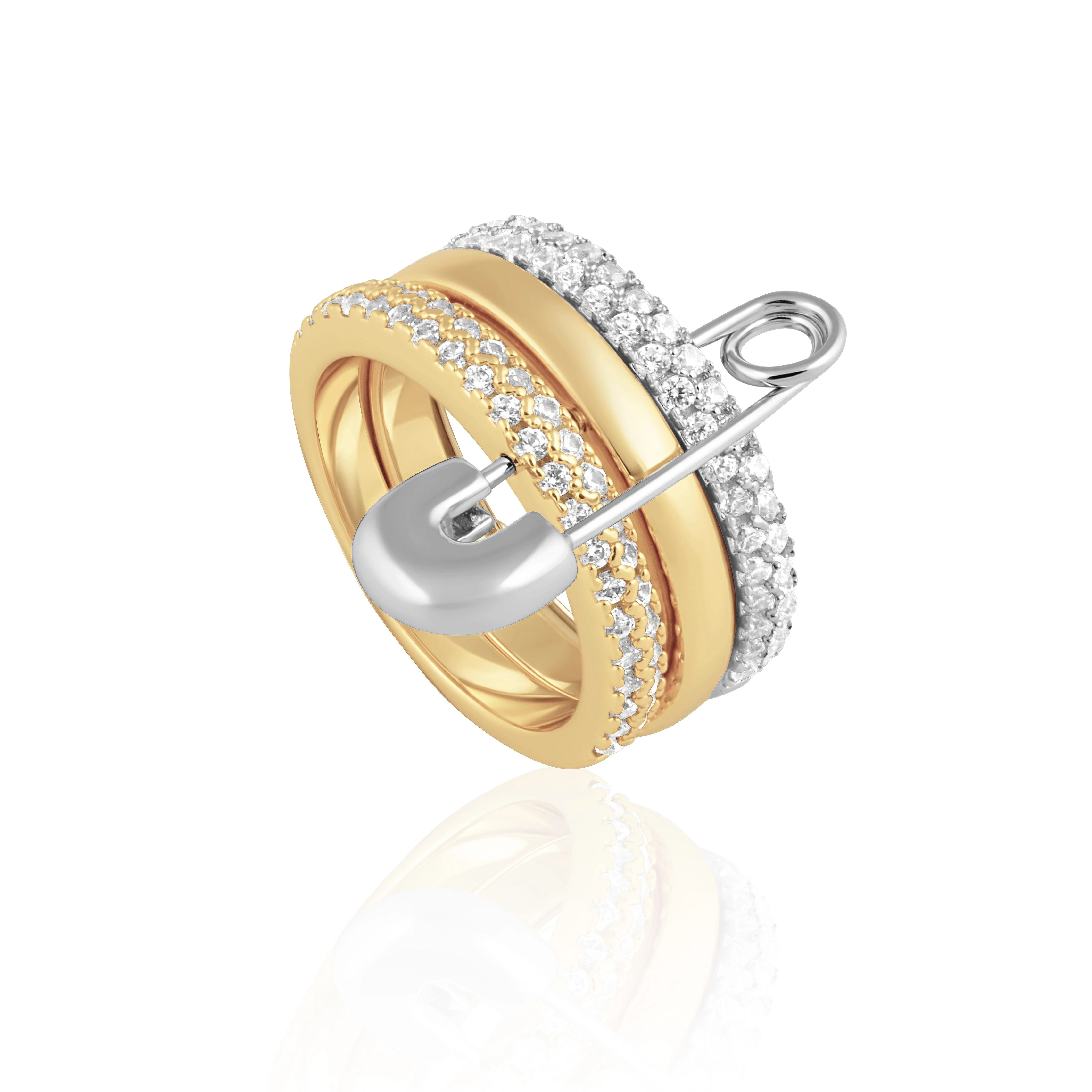 Safety Pin Stacked Ring - Image 2