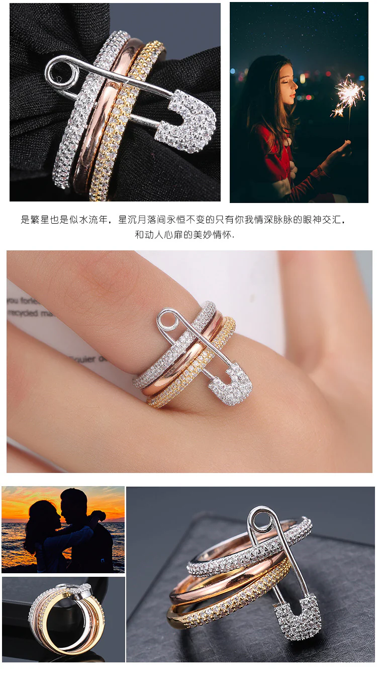 Safety Pin Stacked Ring - Image 3