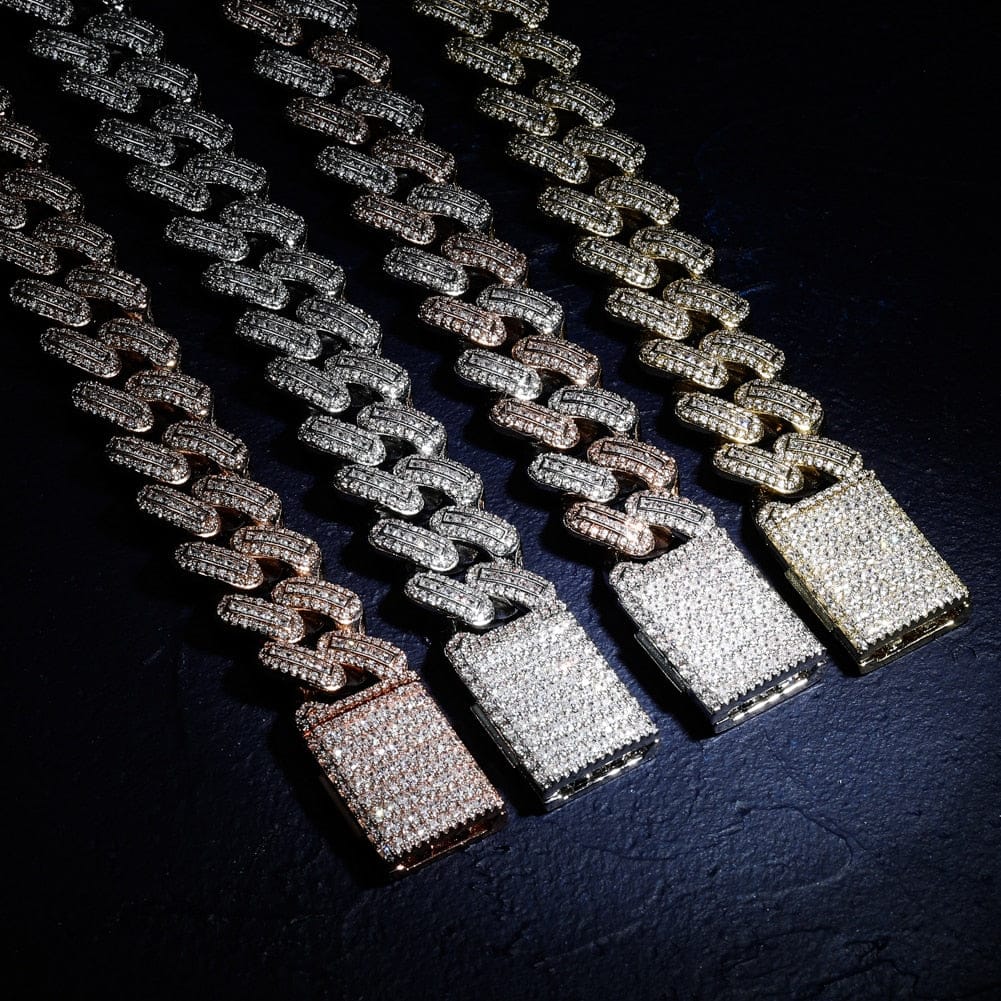 Exotic Tri Color Baguette Cuban Chain - Image 2