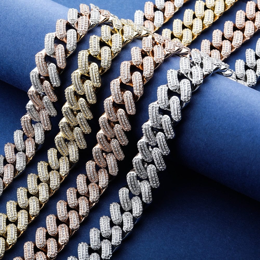Exotic Tri Color Baguette Cuban Chain - Image 4