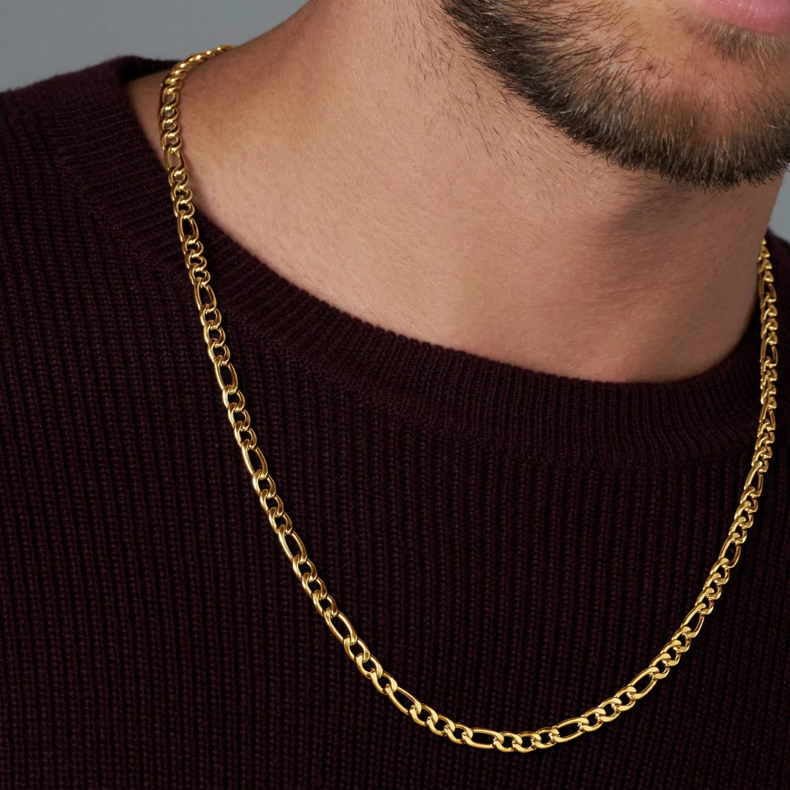 5mm Gold Figaro Link Chain - Image 4